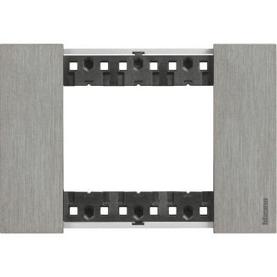 KA4803ZG Bticino LIVING NOW. Декоративная рамка 3 модуля.Цвет "Сталь", KA4803ZG