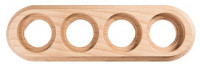 Bironi Рамка 4 постовая для открытой проводки (Натурэль на бревно 260мм), BFC26-640-10