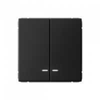 GAL001053S - ARTGALLERY 2-клавишный ВЫКЛЮЧАТЕЛЬ с подсветкой, сх.5а, 10АХ, механизм, быстрозажим. клем., КАРБОН, Systeme Electric