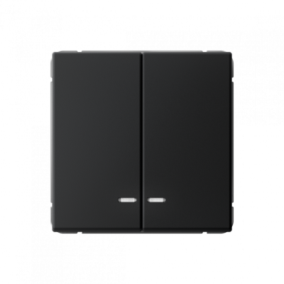 GAL001053S - ARTGALLERY 2-клавишный ВЫКЛЮЧАТЕЛЬ с подсветкой, сх.5а, 10АХ, механизм, быстрозажим. клем., КАРБОН, Systeme Electric