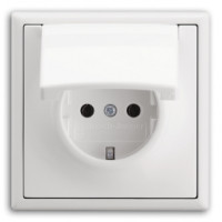 ABB Розетка 2к+з, с защитной крышкой, вставка - белый, рамка - белый, серия Impus ABB Розетка 2к+з, с защитной крышкой, вставка - белый, рамка - белый, серия Impus