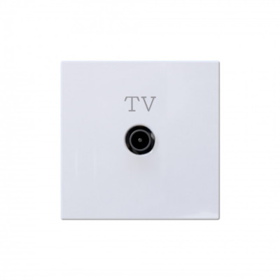 FD6001W - Розетка TV ?9.5mm оконечная с накладкой, цвет белый глянцевый, JASMART Electric