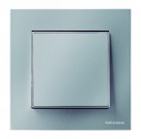 ABB Выключатель 1-клавишный, цвет - алюминий,  серия Sky