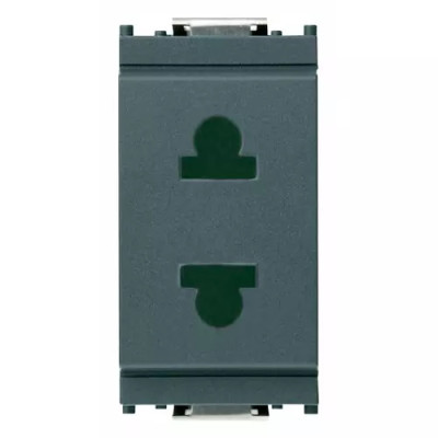 Vimar Розетка 2P 10A стандарт США + европейский стандарт D4,8, серая, 16234