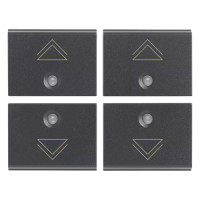 Vimar 4 половинки одномодульной клавиши с символом "регулятор", серые, 16841.4