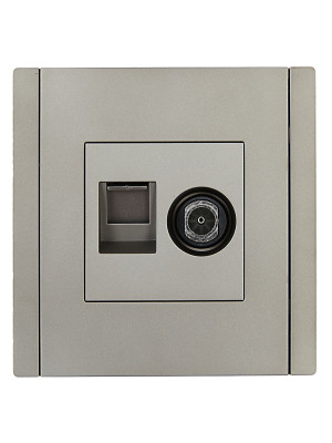 FORTE&PIANO Роз. двойная TV+RJ45 кат.5E FP536 ст. IEK, FP-AK20-1-K46