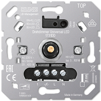 Роторный LED диммер "универсальный", с инкрементальным датчиком, с входом под спутниковые устройства; универсальные встраиваемые механизмы, 1731DD Роторный LED диммер "универсальный", с инкрементальным датчиком, с входом под спутниковые устройства; универсальные встраиваемые механизмы, 1731DD