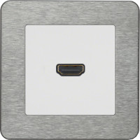 Berker HDMI розетка, матовый белый/нержавеющая сталь, серия Q.7