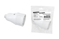 Кабельная розетка 2П+З белая 16А 250B серии "Народная", SQ1806-0411