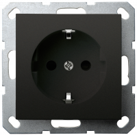 Розетка SHUKO© с защитными шторками 16A 250V~ 2P+T, цвет черный матовый (soft touch), G5501PB, Jasmart Electric Розетка SHUKO© с защитными шторками 16A 250V~ 2P+T, цвет черный матовый (soft touch), G5501PB, Jasmart Electric