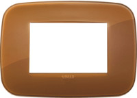 Vimar Накладка ROUND на 3 модуля REFLEX карамель, 19683.62 Vimar Накладка ROUND на 3 модуля REFLEX карамель, 19683.62