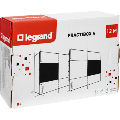 Legrand Practibox S Пластиковый щиток Встраиваемый 1X12 Дымчатая дверь, 135551