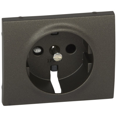 Legrand Лицевая панель - Galea Life - для розетки 2К+З - с защитными шторками - Dark Bronze, 771221