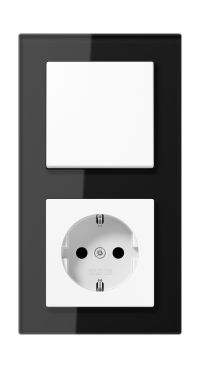 Jung Блок: Выключатель 1-клавишный с розеткой 2к+з,  серия A Creation