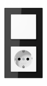 Jung Блок: Выключатель 1-клавишный с розеткой 2к+з,  серия A Creation