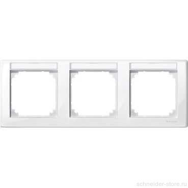 M-Smart Рамка 3-ная горизонт. с полем для надписи, полярно-бел.