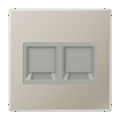 Плата (фиксация защёлкиванием) для двух модулей; металл; нержавеющая сталь, ES1969-25WE