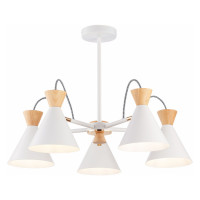 Evoluce SLE125102-05 Светильник потолочный Белый, Золотистый/Белый, Светлое дерево E14 5*40W