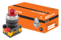 Лампа AL-22 сигнальная d22мм красный неон/230В цилиндр TDM Electric, SQ0702-0008