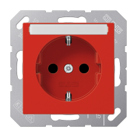 Штепсельная розетка SCHUKO 16A 250V~ с защитой от детей; с полем для надписи; термопласт; красная, A1520BFKINART