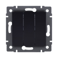 Выключатель 3-клавишный 10А/250В, черный Kollinger REA-S-012BK для Aspekt, Eleganz, Reflex Выключатель 3-клавишный 10А/250В, черный Kollinger REA-S-012BK для Aspekt, Eleganz, Reflex