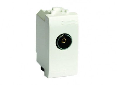 ДКС TV розетка без согласующего сопротивления (проходная), слон. кость, 1мод., 75581S