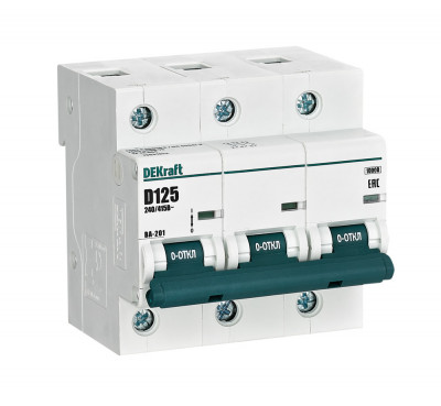 DEKraft Автоматический выключатель 3Р 125А х-ка D ВА-201 10кА
