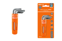 Набор ключей "TORX" с отверстием 7 шт: T9-T30 (круглый держатель в блистере), CR-V сталь "Алмаз" TDM Electric, SQ1021-0101