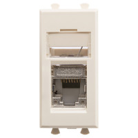 4405361 - ДКС Компьютерная розетка RJ-45 модульная, кат.5е экранированная, "Avanti","Ванильная дымка", 1 модуль
