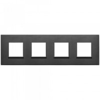 Vimar Накладка Eikon Evo на 8 модулей (2+2+2+2) расстояние между центрами 71мм, черная полностью, 21669.18