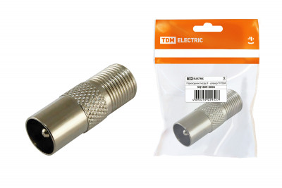 Переходник гнездо F - штекер TV, инд. упаковка TDM Electric, SQ1809-0006
