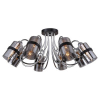 LUSSOLE COCHISE Люстра потолочная, цвет основания - хром, плафон - стекло (цвет - серый), 8x40W E14, LSP-8085