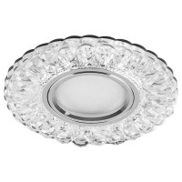 Светильник потолочный встраиваемый со светодиодной подсветкой 15LED*2835 SMD 4000K, MR16 50W G5.3, прозрачный, хром, CD938 с драйвером в комплекте, Feron 29471