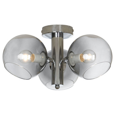 LUSSOLE GRESHAM Люстры потолочные, цвет основания - хром, плафон - стекло (цвет - серый), 3x40W E14, LSP-8371CH