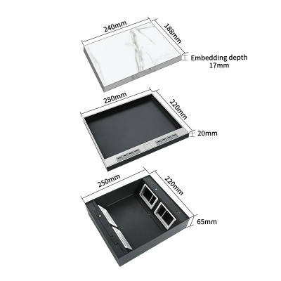 Люк напольный на 4 модуля + 4х1/2 модуля, металлический, h=85мм, крышка с углублением 17 мм, TIMIUX, нержавеющая сталь, EU4M4H85U ST