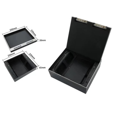 Люк напольный на 4 модуля + 4х1/2 модуля, металлический, h=85мм, крышка с углублением 17 мм, TIMIUX, нержавеющая сталь, EU4M4H85U ST