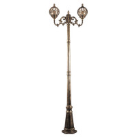 Светильник садово-парковый, 2*60W 230V E27 черное золото,  IP44, PL3708, Feron 11384