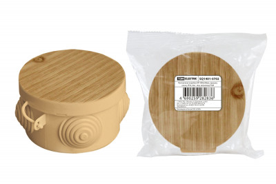 Распаячная коробка ОП D85х40мм, крышка, сосна, IP54, 4вх.  инд. штрихкод TDM Electric, SQ1401-0702