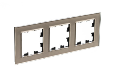 ATN320503 - ATLASDESIGN NATURE 3-постовая РАМКА, ОРГАНИЧЕСКОЕ СТЕКЛО ШАМПАНЬ, Systeme Electric
