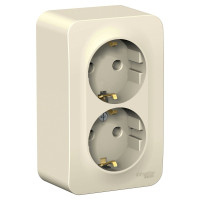 BLANCA О/У РОЗЕТКА двойная с заземл. без штор. ИЗОЛ.ПЛ.,16А, 250В, МОЛОЧНЫЙ BLANCA О/У РОЗЕТКА двойная с заземл. без штор. ИЗОЛ.ПЛ.,16А, 250В, МОЛОЧНЫЙ