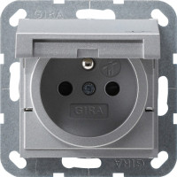 Розетка с заземляющим штифтом. с затвором (shutter) и символом  и крышкой