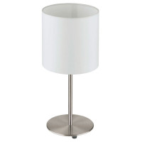 31594 Настольная лампа PASTERI, 1х60W (E27), ?180, H400, никель мат./текстиль, белый