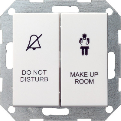 110427 Gira Двухклавишный выключатель в сборе для управления индикатором состояния номера в гостинице