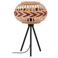 43274 Настол. лампа DONDARRION, 1х40W(E27), ?260, H415, сталь, черный/дерево, натуральный, бургунди