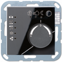 KNX-регулятор с шинным сопряжением с ручкой для установки температуры; чёрный, A2178SW