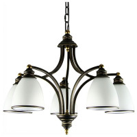 Arte Lamp BONITO, Люстра, цвет арматуры - АНТИЧНЫЙ ЧЕРНЫЙ, цвет плафона/декора - БЕЛЫЙ, 5х40W E27, A9518LM-5BA