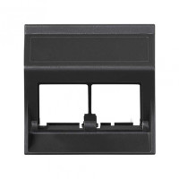 Simon Cima 500 Графит Адаптер для 2 шт RJ-45 CJ545.., CJ645.., CJ6A45F + MD67, наклон, 50х50мм,, 50000186-038