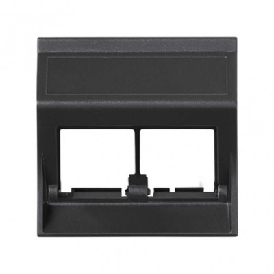 Simon Cima 500 Графит Адаптер для 2 шт RJ-45 CJ545.., CJ645.., CJ6A45F + MD67, наклон, 50х50мм,, 50000186-038