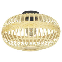 43723 Потолочный светильник AMSFIELD, 1x40W (E27), H285, ?450, сталь, черный/дерево, коричневый