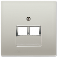 Крышка для двойных телефонных и компьютерных розеток (UAE), фиксация винтом; металл; нержавеющая сталь; Edelstahl, ES2969-2UA Крышка для двойных телефонных и компьютерных розеток (UAE), фиксация винтом; металл; нержавеющая сталь; Edelstahl, ES2969-2UA